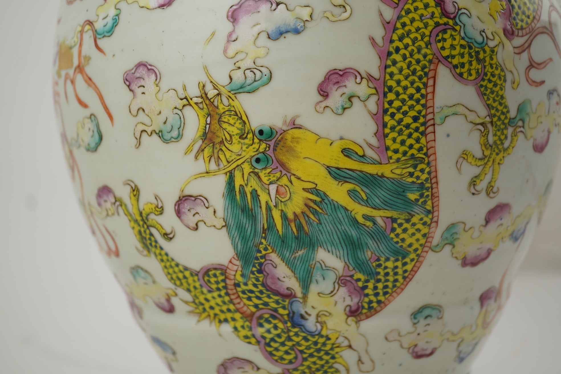 A Chinese enamelled porcelain ‘dragon’ vase, 19th century